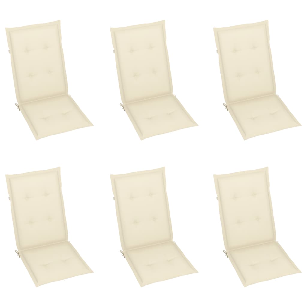 Sedie da Giardino Reclinabili 6 pz con Cuscini Massello Acacia | homemem39