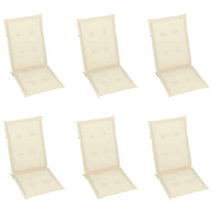 Sedie da Giardino Reclinabili 6 pz con Cuscini Massello Acacia | homemem39
