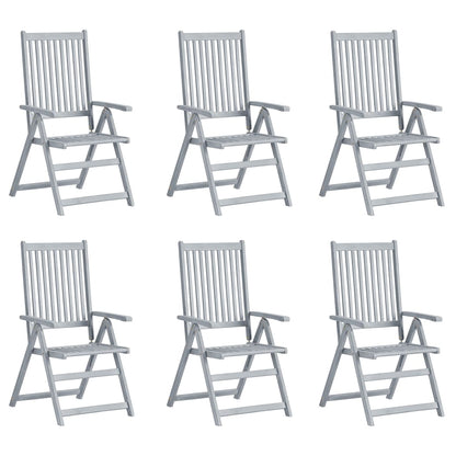Sedie da Giardino Reclinabili 6 pz con Cuscini Massello Acacia | homemem39