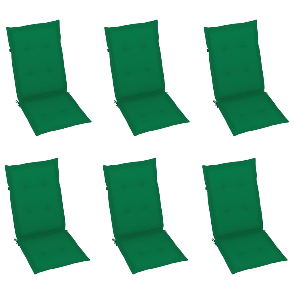 Sedie da Giardino Reclinabili 6 pz con Cuscini Massello Acacia | homemem39