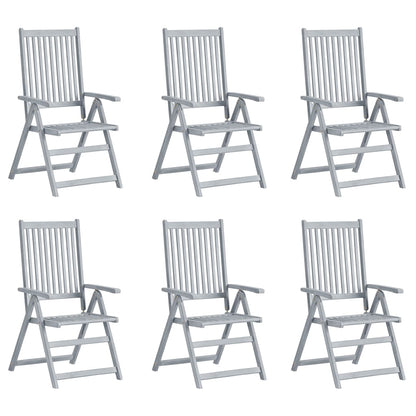Sedie da Giardino Reclinabili 6 pz con Cuscini Massello Acacia | homemem39