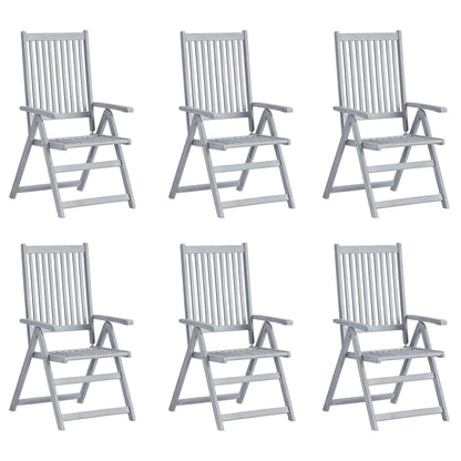 Sedie da Giardino Reclinabili 6 pz con Cuscini Massello Acacia | homemem39