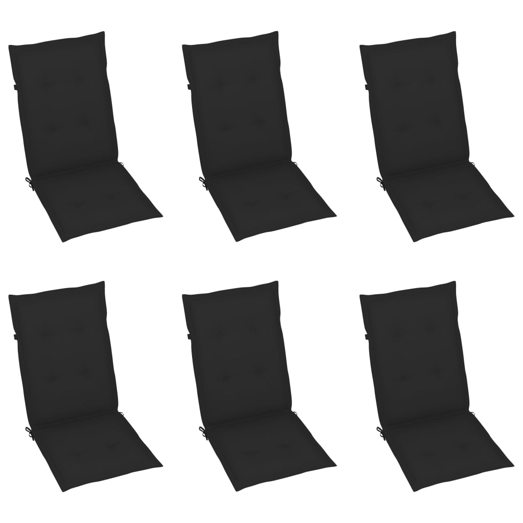 Sedie da Giardino Reclinabili 6 pz con Cuscini Massello Acacia | homemem39