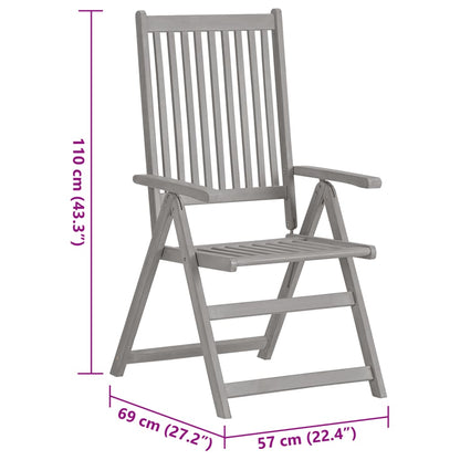Sedie da Giardino Reclinabili 6 pz con Cuscini Massello Acacia | homemem39