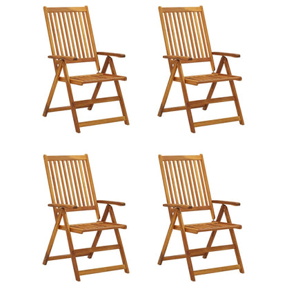 Reclining Garden Chairs 4 pcs with Solid Acacia Cushions