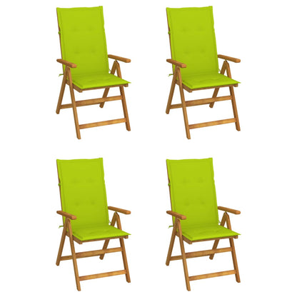 Reclining Garden Chairs 4 pcs with Solid Acacia Cushions