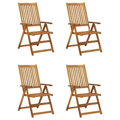 Reclining Garden Chairs 4 pcs with Solid Acacia Cushions