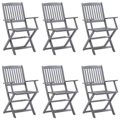Sedie Pieghevoli 6 pz con Cuscini Massello Acacia