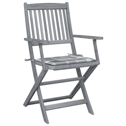 Sedie da Giardino Pieghevoli 6 pz con Cuscini Massello Acacia - homemem39