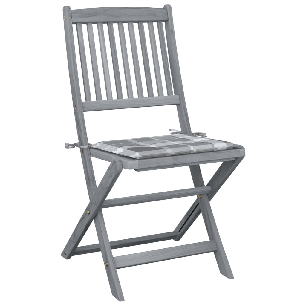 Sedie da Giardino Pieghevoli 6 pz con Cuscini Massello Acacia - homemem39
