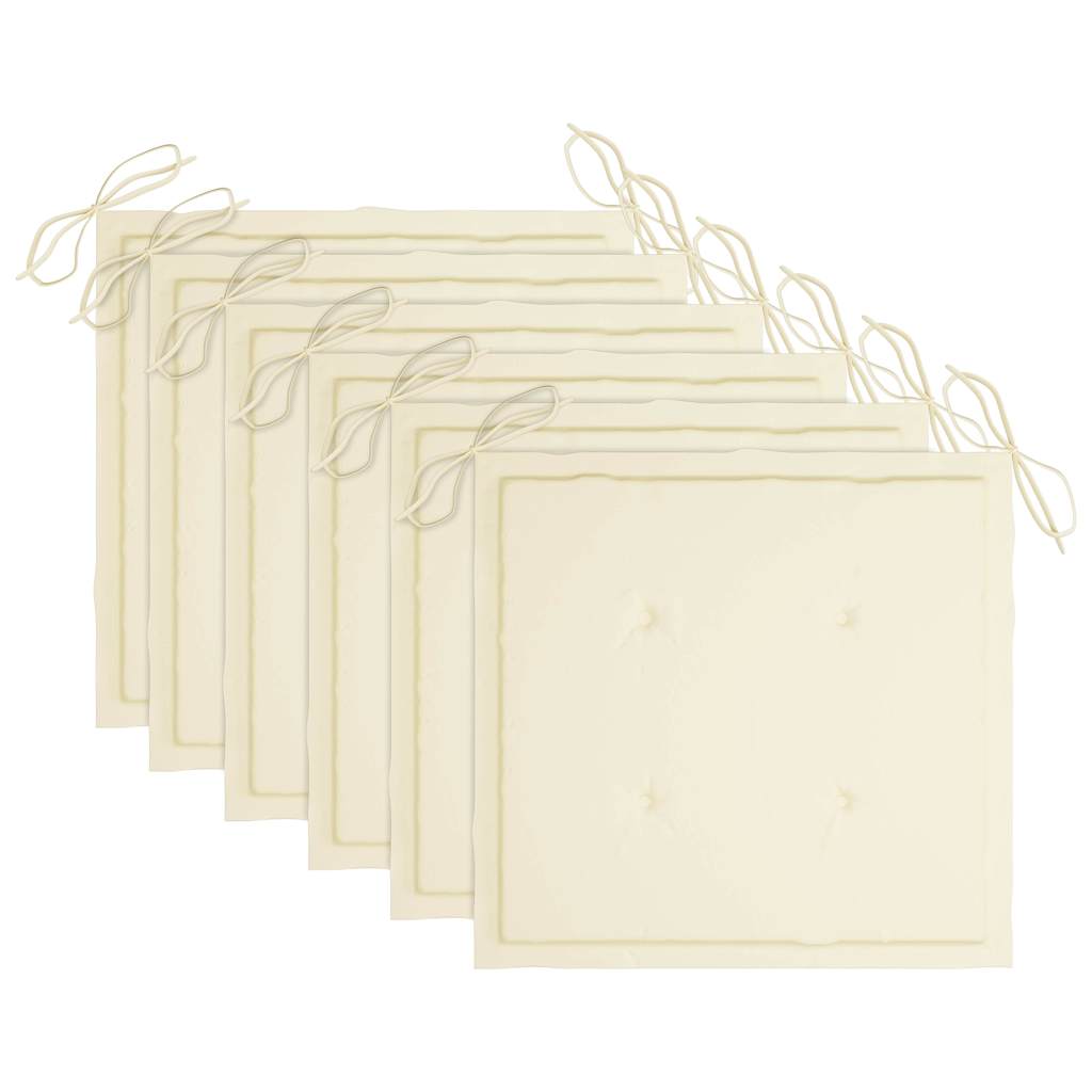 Sedie da Giardino Pieghevoli 6 pz con Cuscini Massello Acacia - homemem39