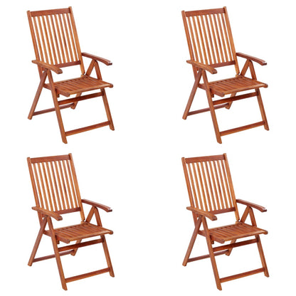 Folding Garden Chairs 4 pcs in Solid Acacia Wood