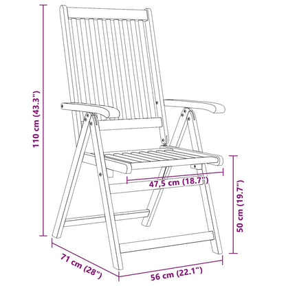 Sedie da Giardino Pieghevoli 4 pz in Legno Massello d'Acacia - homemem39