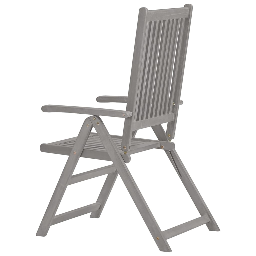 Reclining Garden Chairs 4 pcs Gray in Solid Acacia