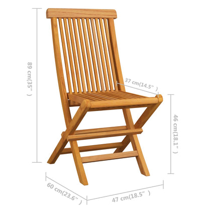 Folding Garden Chairs 6 pcs in Solid Teak Wood