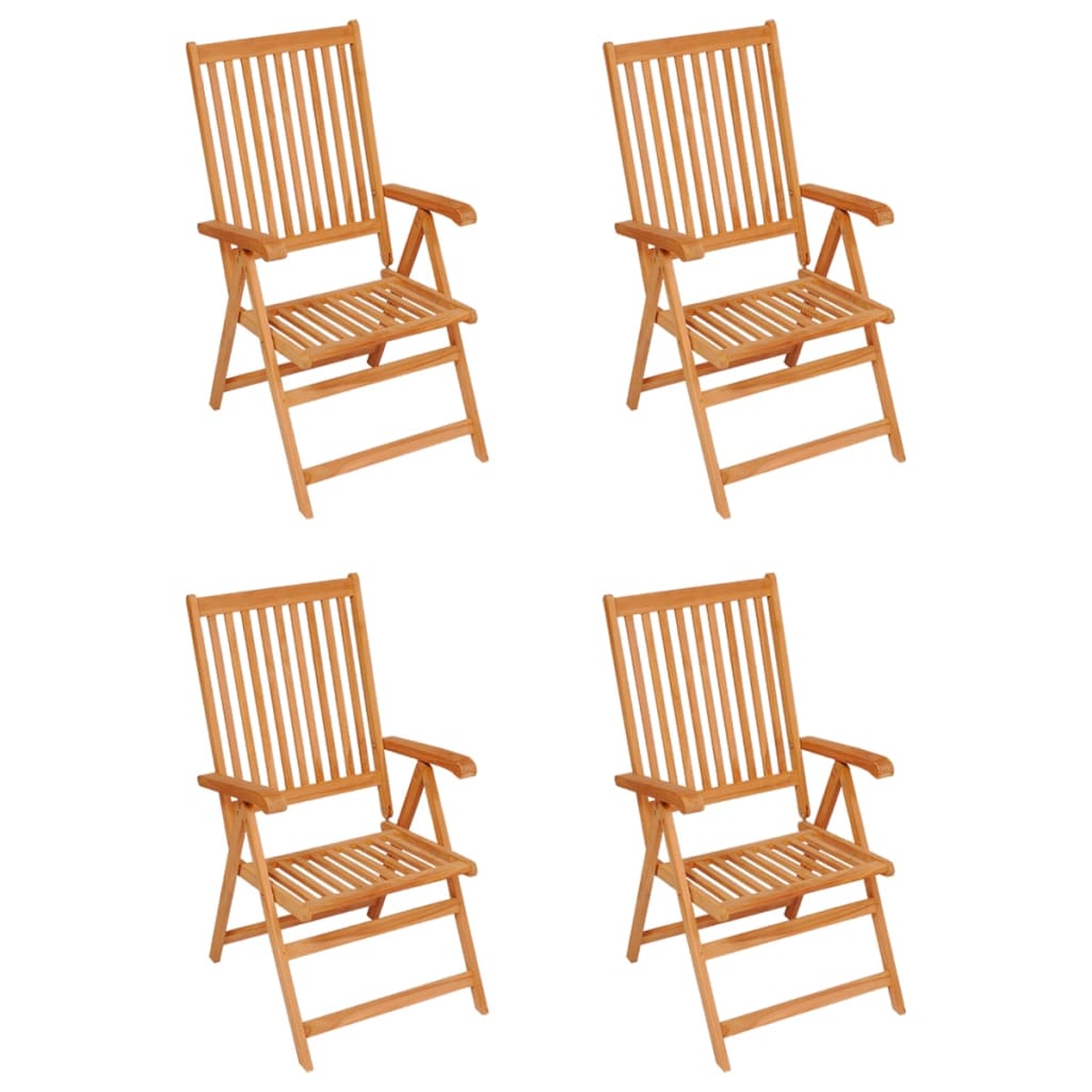 Garden Chairs 4 pcs with Anthracite Solid Teak Cushions