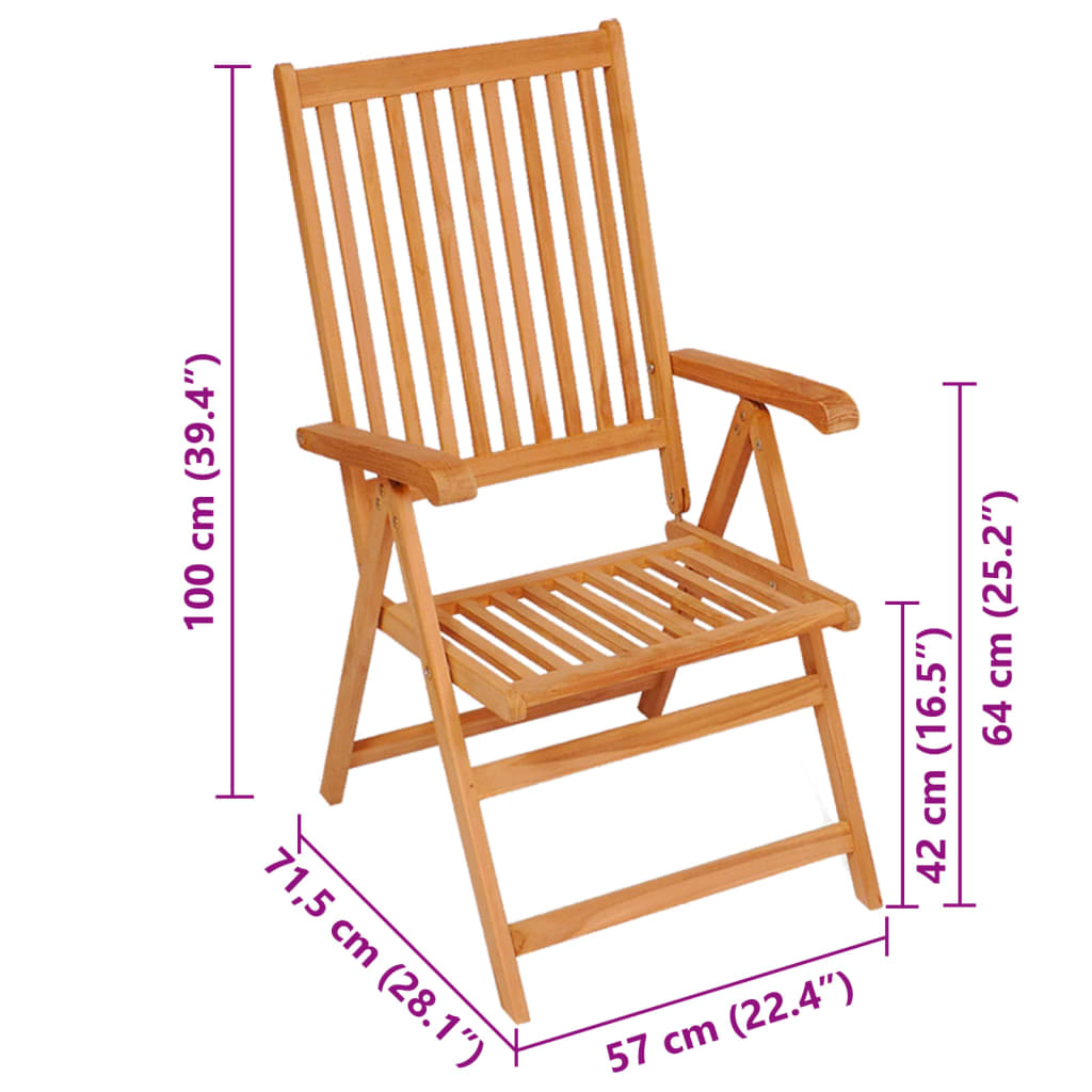 Sedie da Giardino 4 pz con Cuscini Talpa in Massello di Teak