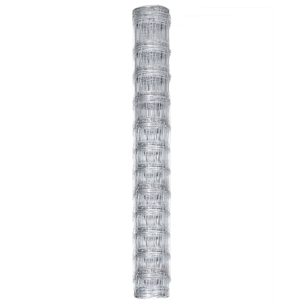 Recinzione da Giardino in Acciaio Zincato 50x1,25 m Argento | homemem39