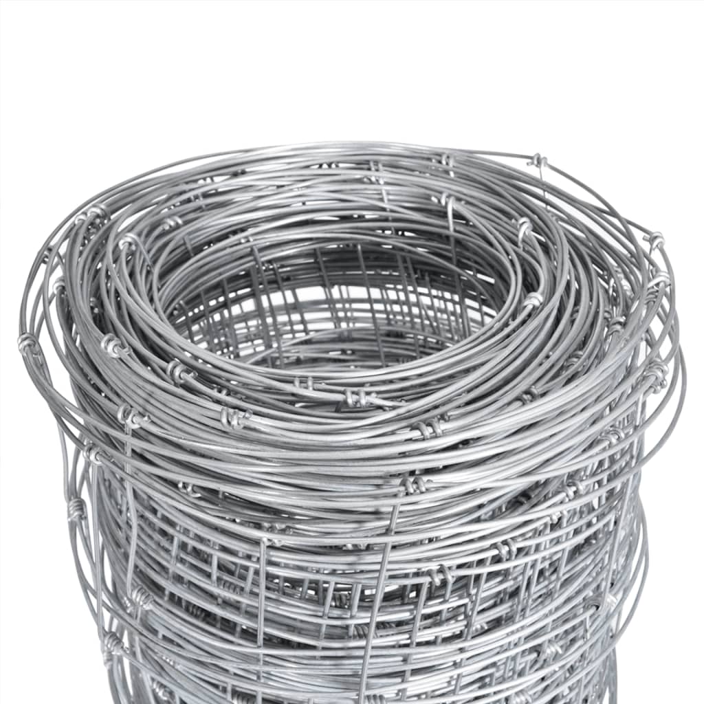 Recinzione da Giardino in Acciaio Zincato 50x1,25 m Argento | homemem39
