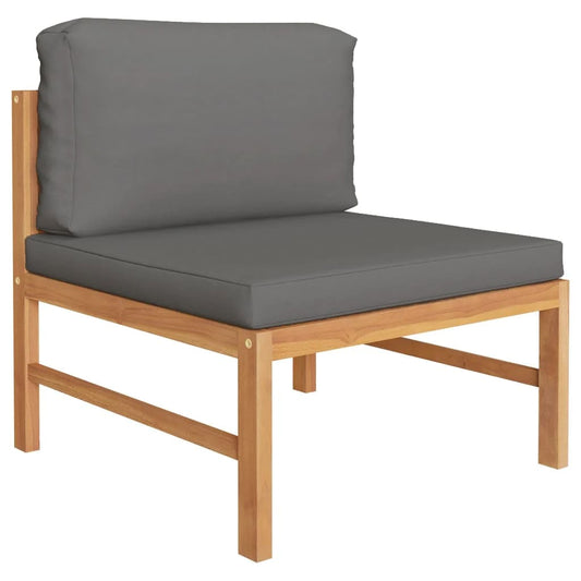 Set Divani Giardino 3 pz Cuscini Grigio Scuro in Legno di Teak | homemem39