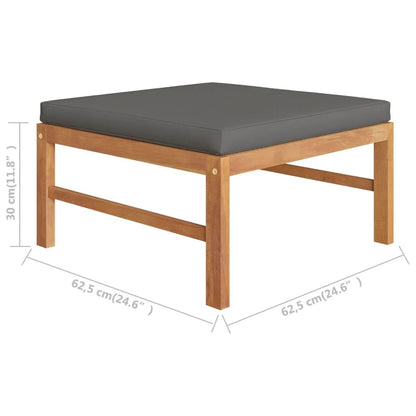 Set Divani Giardino 3 pz Cuscini Grigio Scuro in Legno di Teak | homemem39