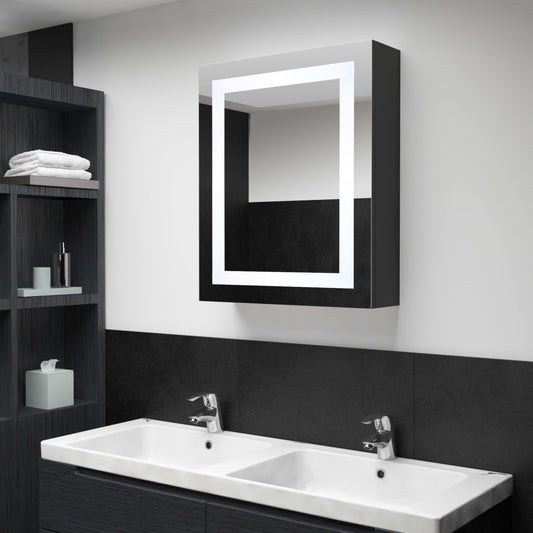 Armadietto Bagno con Specchio e LED 50x13x70 cm | homemem39