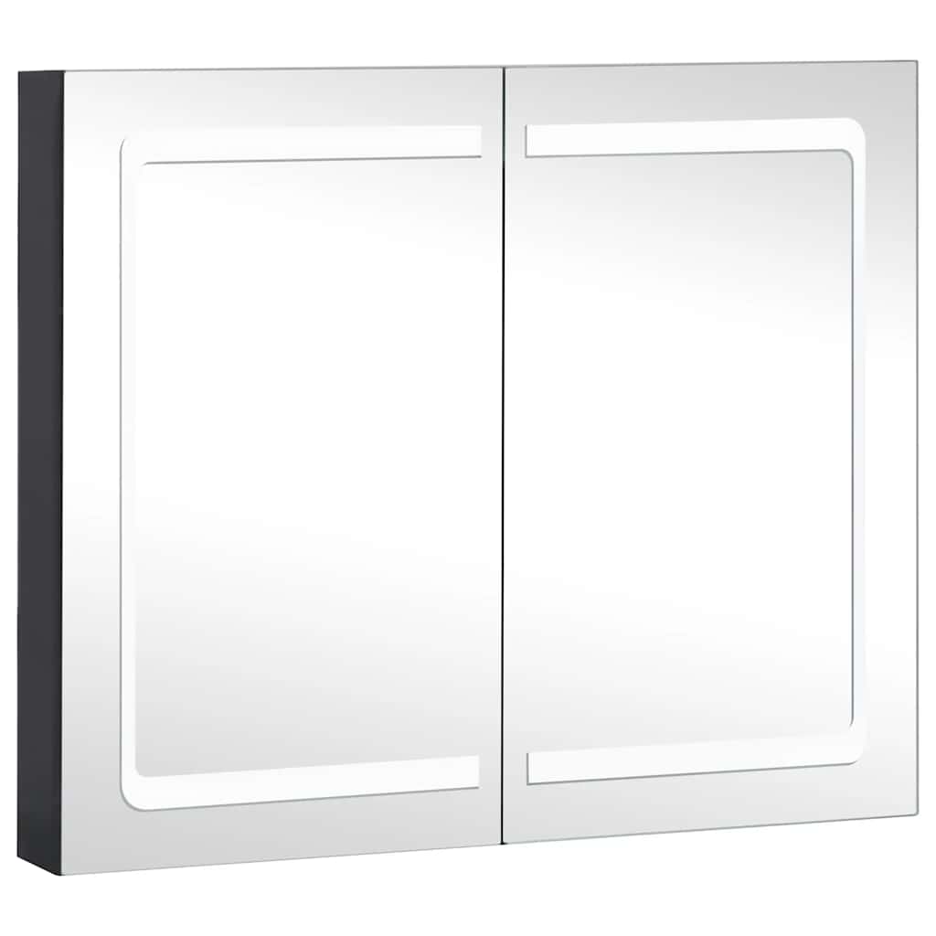 Armadietto Bagno con Specchio e LED 80x12,2x68 cm | homemem39
