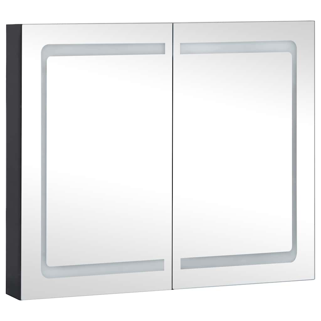 Armadietto Bagno con Specchio e LED 80x12,2x68 cm | homemem39