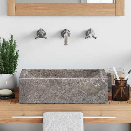 Lavello 45x30x12 cm Marmo Lucido Grigio | homemem39