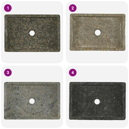 Lavello 45x30x12 cm Marmo Lucido Grigio | homemem39