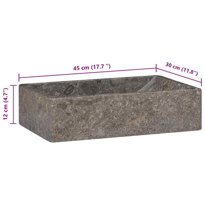Lavello 45x30x12 cm Marmo Lucido Grigio | homemem39