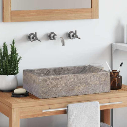 Lavello 45x30x12 cm Marmo Lucido Grigio | homemem39
