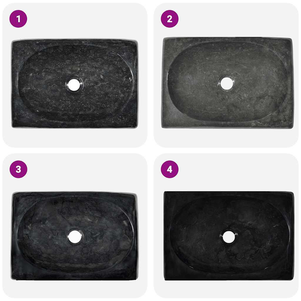 Lavandino Nero 50x35x10 cm in Marmo | homemem39