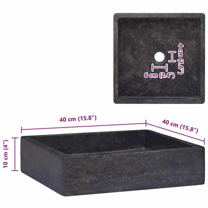 Lavandino Nero 40x40x10 cm in Marmo - homemem39