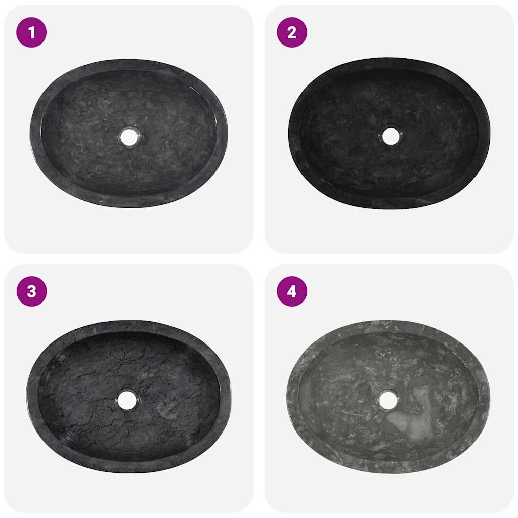 Lavandino Nero 53x40x15 cm in Marmo | homemem39