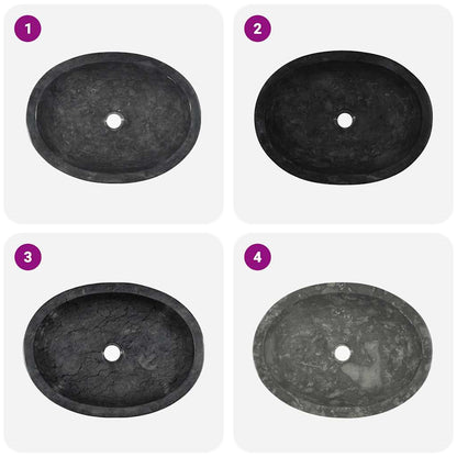 Lavandino Nero 53x40x15 cm in Marmo | homemem39