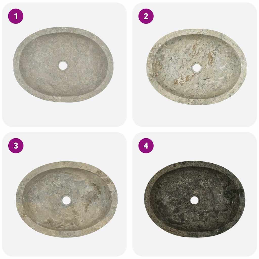 Lavandino Grigio 53x40x15 cm in Marmo | homemem39