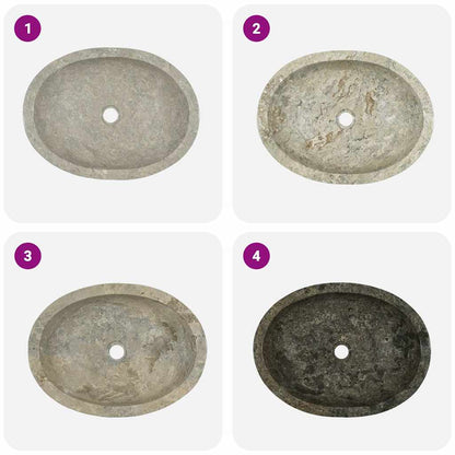 Lavandino Grigio 53x40x15 cm in Marmo | homemem39