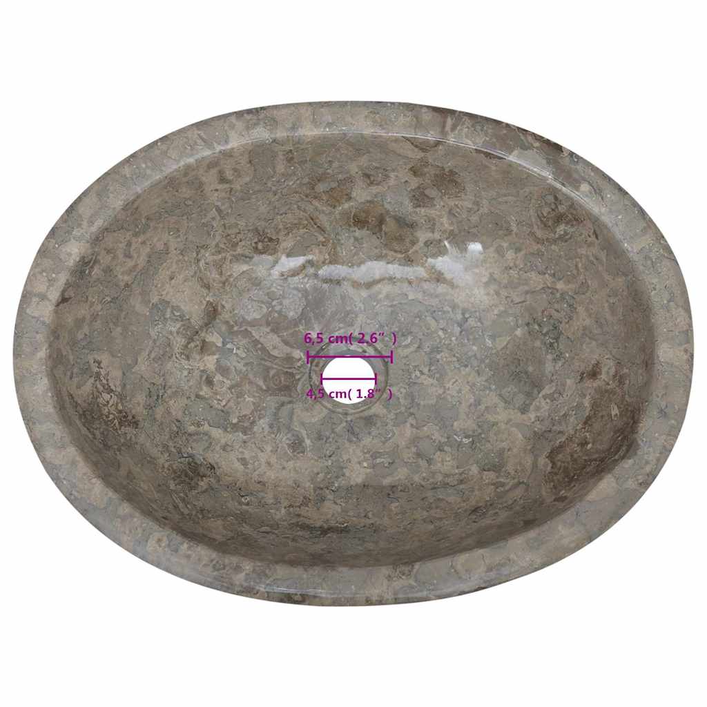 Lavandino Grigio 53x40x15 cm in Marmo | homemem39