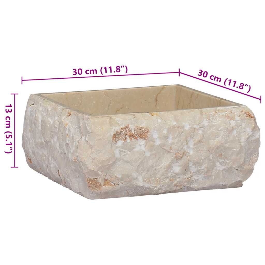 Lavandino Crema 30x30x13 cm in Marmo | homemem39