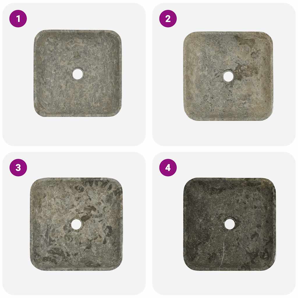 Lavandino Grigio 40x40x10 cm in Marmo - homemem39