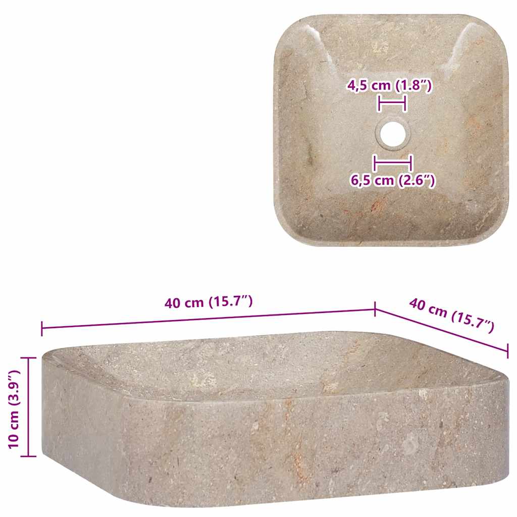 Lavandino Grigio 40x40x10 cm in Marmo - homemem39