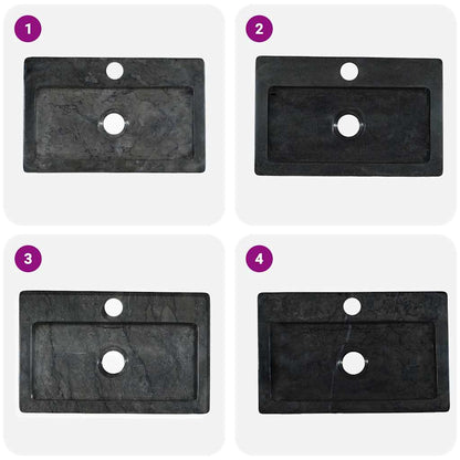 Lavello a Parete Nero 38x24x6,5 cm in Marmo - homemem39