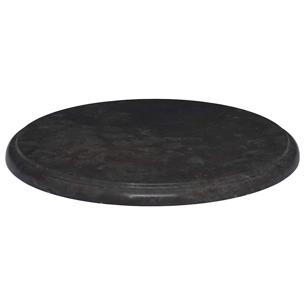 Piano per Tavolo Nero Ø40x2,5 cm in Marmo | homemem39