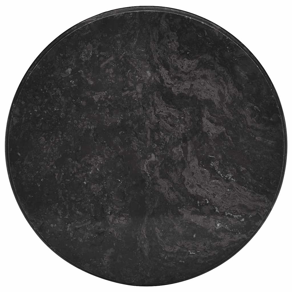 Piano per Tavolo Nero Ø50x2,5 cm in Marmo | homemem39