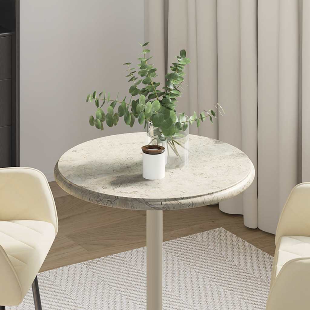 Piano per Tavolo Grigio Ø50x2,5 cm in Marmo