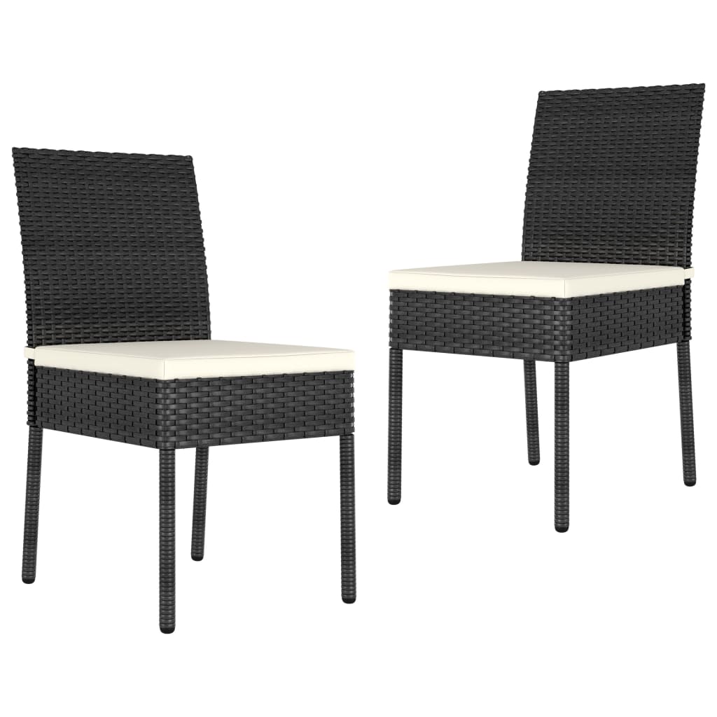 Set da Pranzo da Giardino 3 pz in Polyrattan Nero | homemem39