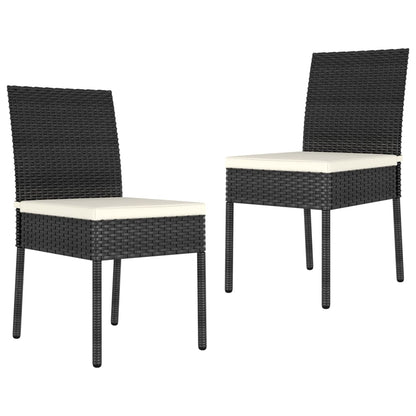 Set da Pranzo da Giardino 3 pz in Polyrattan Nero | homemem39