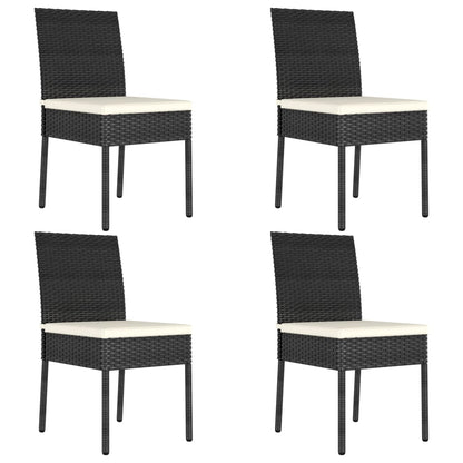 Set da Pranzo da Giardino 5 pz in Polyrattan Nero | homemem39