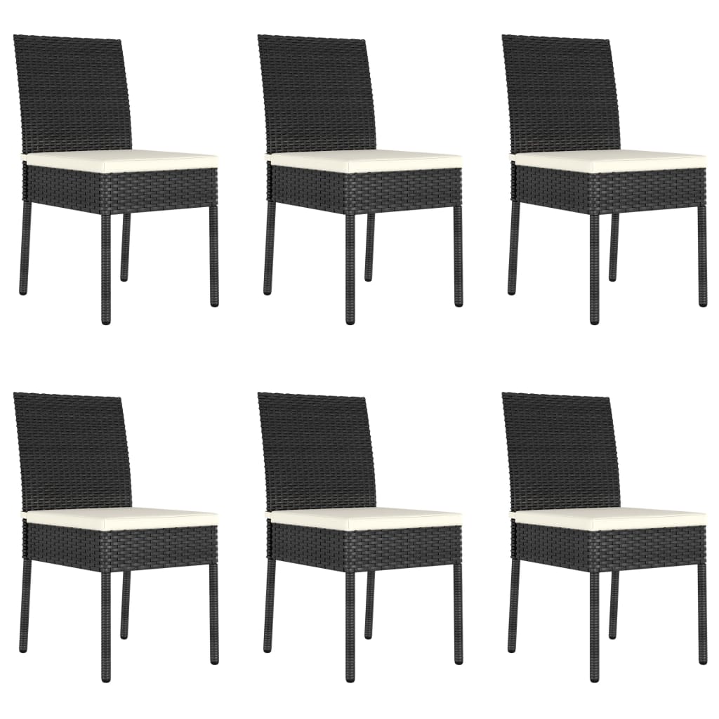 Set da Pranzo da Giardino 7 pz in Polyrattan Nero | homemem39
